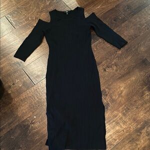 Mossimo Supply Co Black Cold Shoulder Bodycon Midi Dress